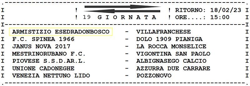 19^ Giornata Ritorno Armistizio Esedra don Bosco Padova Juniores Elite U19 Girone C SS 2022-2023 gare